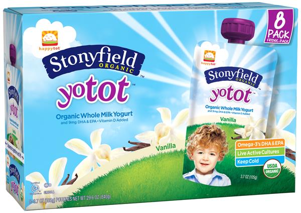 Stonyfield Organic Kids Vanilla Whole Milk Yogurt Pouch, 3.5 oz