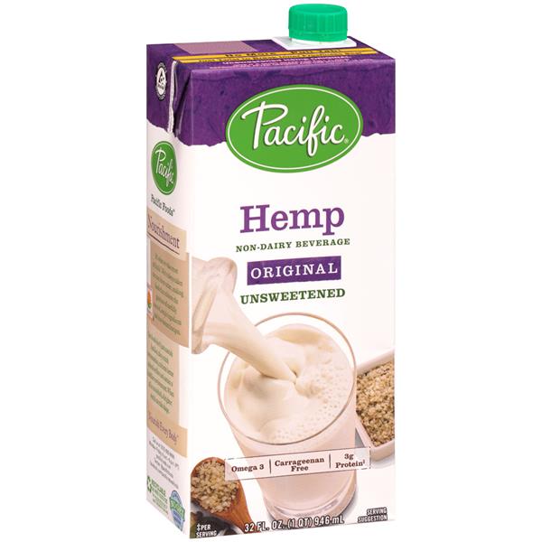 Pacific All Natural Original Unsweetened Hemp NonDairy Beverage Hy