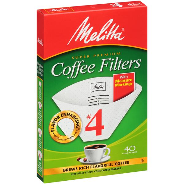 Melitta 4 White Paper Cone Coffee Filters HyVee Aisles Online