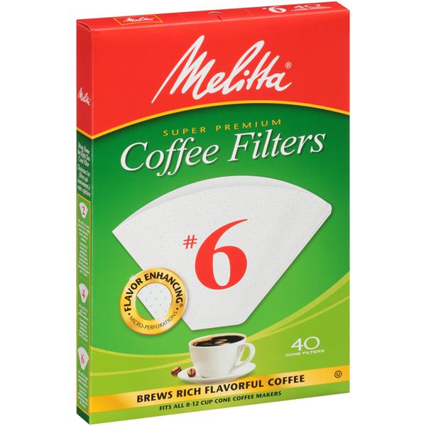 Melitta White Paper Cone Coffee Filters #6 Size | Hy-Vee Aisles Online ...