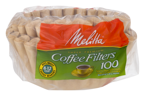 Melitta 8-12 Cup Basket Coffee Filters Paper Natural Brown 200 Count 
