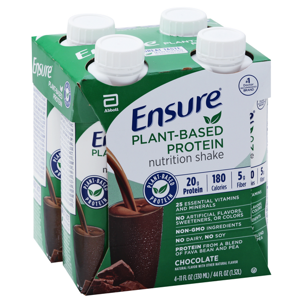 Ensure PlantBased Chocolate Protein Nutrition Shake 4ct HyVee