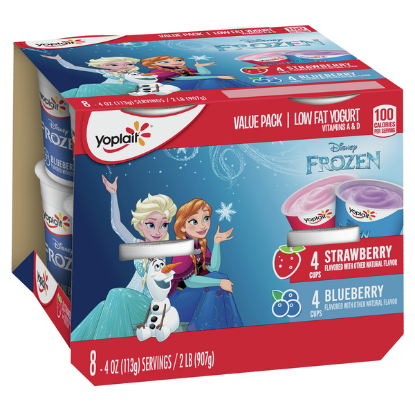 Yoplait Strawberry & Blueberry Kids Yogurt Pack, Disney Frozen, 8 Cups