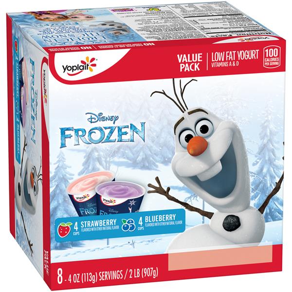 Yoplait Disney Frozen Blueberry/Strawberry Variety Flavor Yogurt 8 Pack