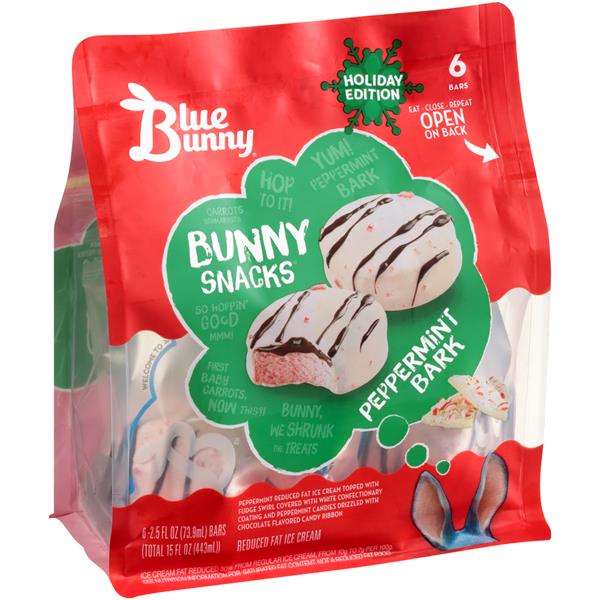 Blue Bunny Bunny Snacks Peppermint Bark Reduced Fat Ice Cream 62.5 Fl