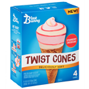 Blue Bunny Frozen Dairy Dessert, Strawberry Cheesecake, Twist Cones 4-4.5 FL OZ