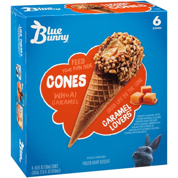 Blue Bunny Caramel Lovers Cones 6-4.6 Fl Oz | Hy-Vee Aisles Online ...