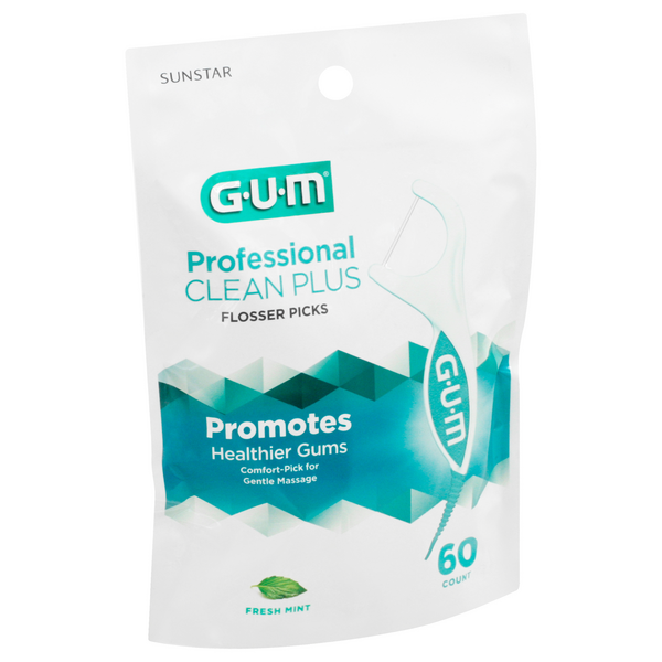 GUM Professional CLean Plus Flosser Picks, Extra Strong Floss, Fresh