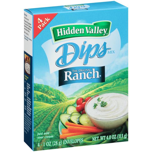 Hidden Valley Dips Mix, Ranch 4-1 oz Envelopes | Hy-Vee Aisles Online ...