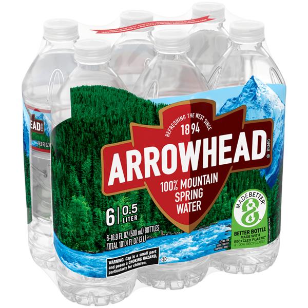 ARROWHEAD Brand 100% Mountain Spring Water, 8-ounce mini plastic bottles  (Pack of 12) 