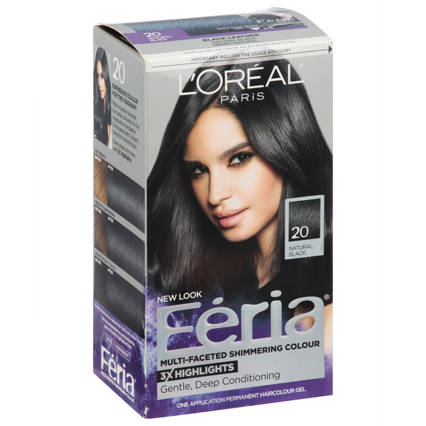L'Oreal Paris Feria Multi-Faceted Shimmering Permanent Hair Color, 20 Black  Leather (Natural Black) | Hy-Vee Aisles Online Grocery Shopping