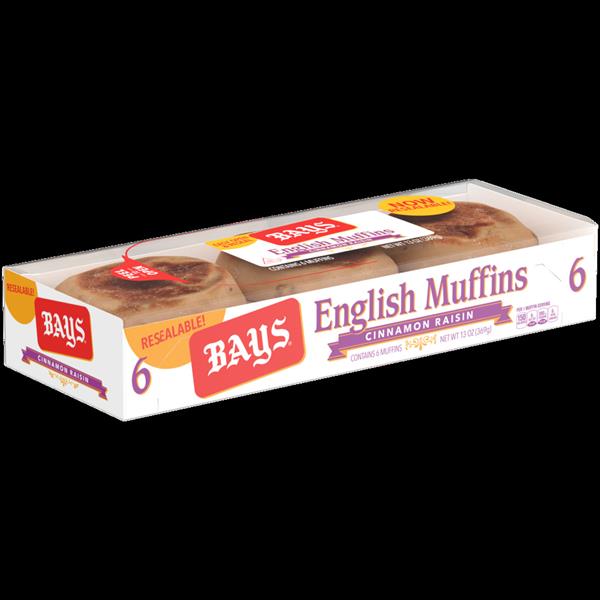 Bays Cinnamon Raisin English Muffins 6Ct HyVee Aisles Online Grocery