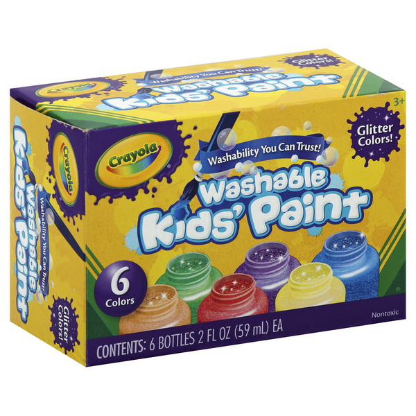 Crayola Washable Kids' Paint, Includes Glitter Paint