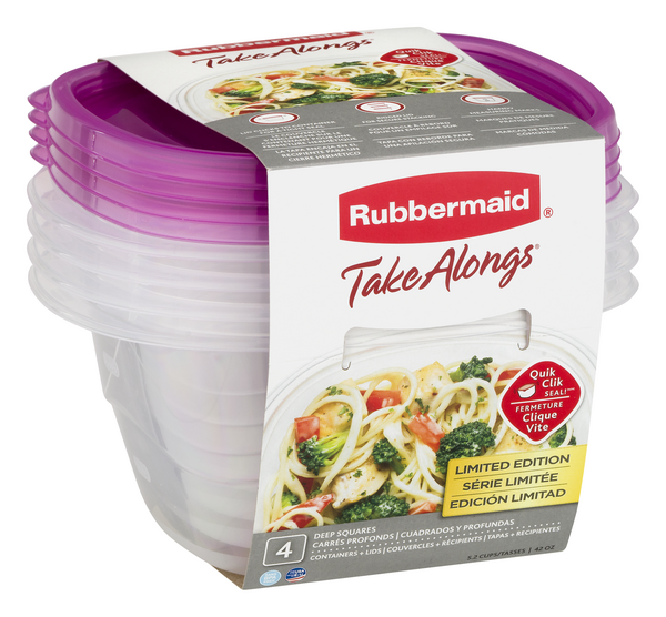 Rubbermaid Take Alongs Deep Squares Containers & Lids 4ct 