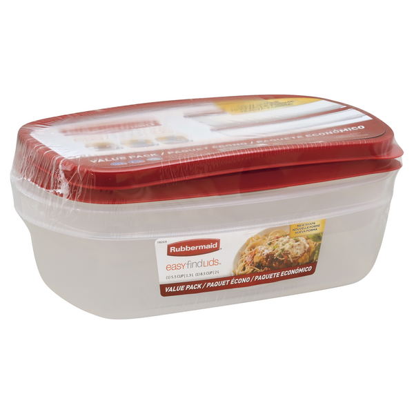 Rubbermaid Easy Find Lids Containers 2 Cup Value Pack - 3 ea