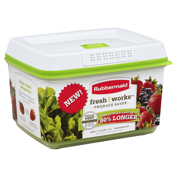 Rubbermaid Fresh Works Produce Saver Food Storage Container, 17.3