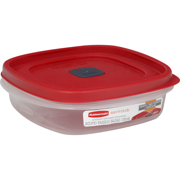 Rubbermaid Easy Find Lids 3-Cup Plastic Storage Container
