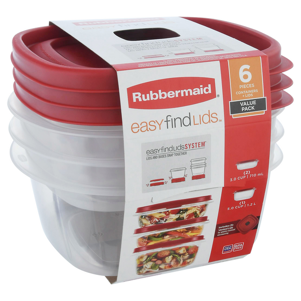 Rubbermaid 2 Cup Easy Find Red Lid Container