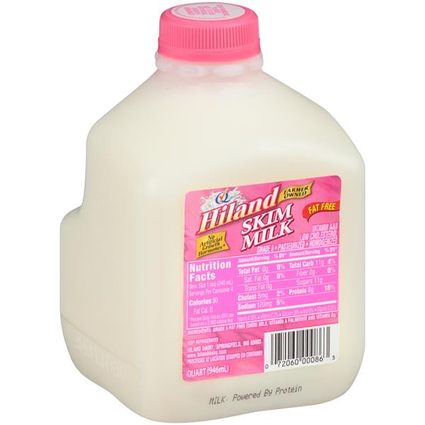 Hiland Skim Milk 1 qt. Jug HyVee Aisles Online Grocery Shopping