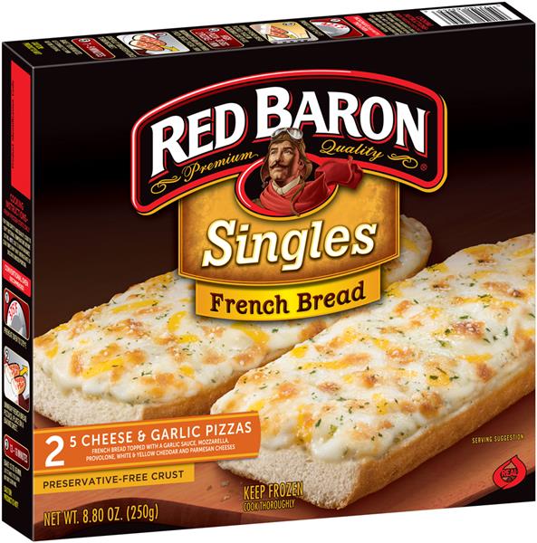 Red Baron Singles French Bread 5 Cheese & Garlic Pizzas 8.80 oz. Box ...