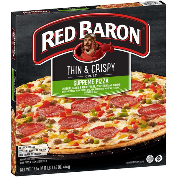 Red Baron Thin & Crispy Crust Supreme Pizza | Hy-Vee Aisles Online ...