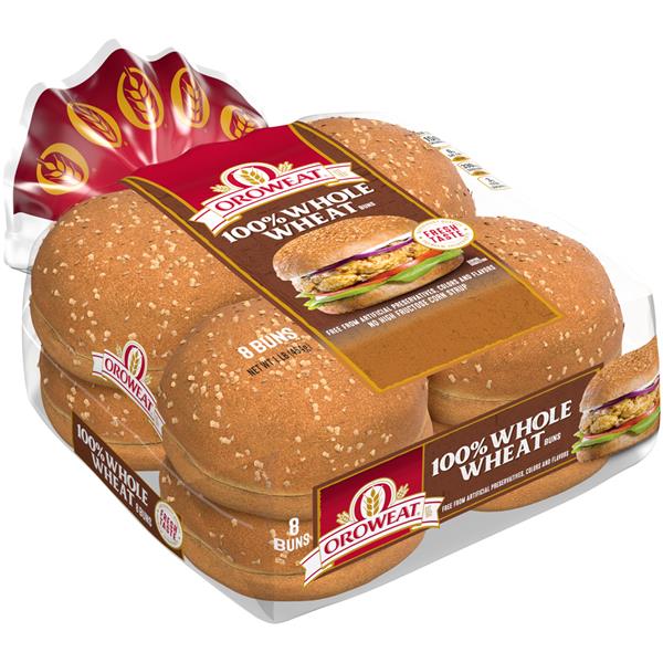 Brownberry 100 Whole Wheat Hamburger Buns 8Ct HyVee Aisles Online