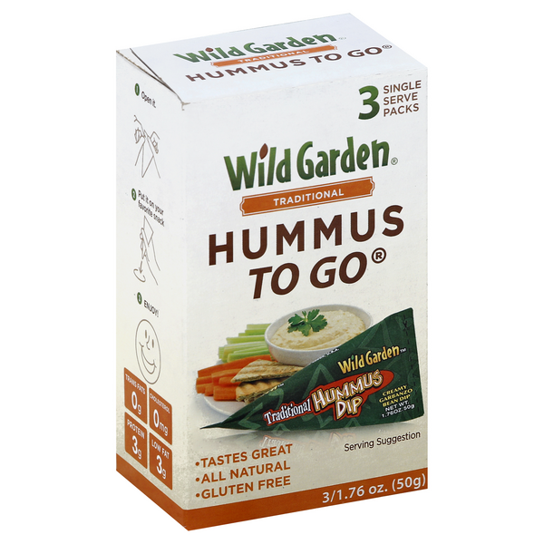 Wild Garden Hummus To Go Traditional 3 Single Server Packs | Hy