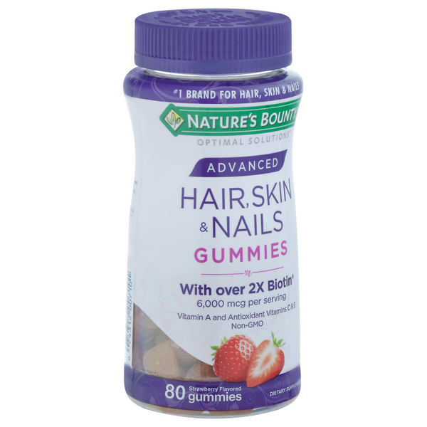 Nature's Bounty Hair, Skin & Nails, Advanced, 6000 McG, Strawberry ...