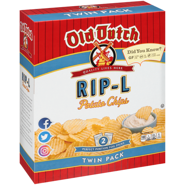 Old Dutch Rip-L Potato Chips Twin Pack 2-5 Oz | Hy-Vee Aisles Online ...