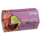 Hy-Vee Peaches and Pears in Black Cherry Gel - 4-4.3 oz Bowls