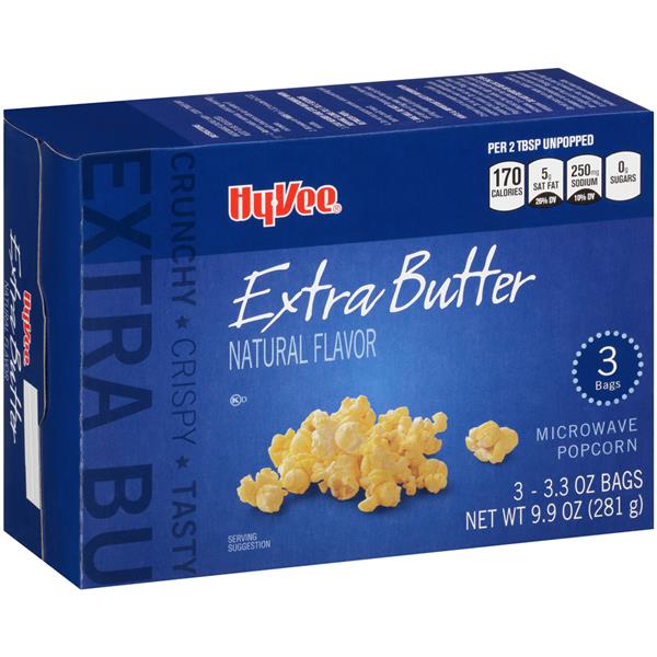 HyVee Extra Butter Microwave Popcorn 3Ct HyVee Aisles Online