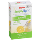 Hy-Vee SimplyLight Low Calorie Lemonade Drink Mix To Go 10Ct
