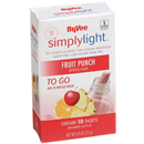 Hy-Vee SimplyLight Low Calorie Fruit Punch Drink Mix To Go 10Ct
