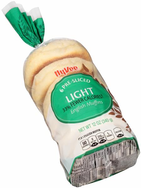 Hy-Vee Pre-Sliced Light English Muffins 6 ct | Hy-Vee Aisles Online ...