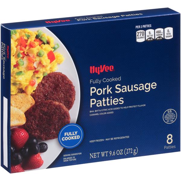 Hy-Vee Fully Cooked Pork Sausage Patties 8 Ct | Hy-Vee Aisles Online ...