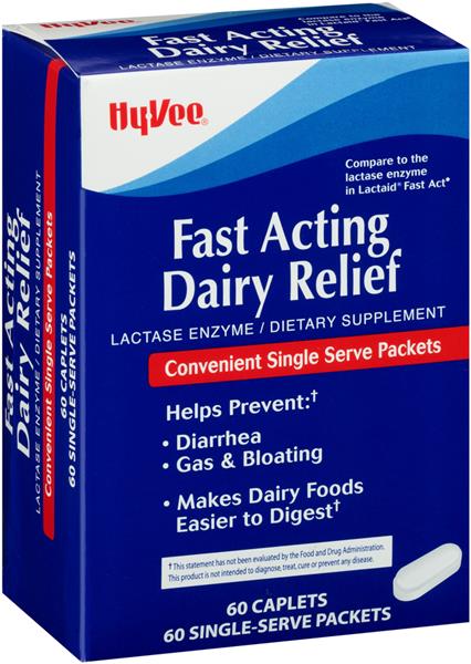 Hy-Vee Fast Acting Dairy Relief Lactase Enzyme Dietary Supplement ...