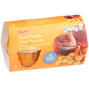 Hy-Vee No Sugar Added Diced Yellow Cling Peaches 4 - 3.8 oz Bowls