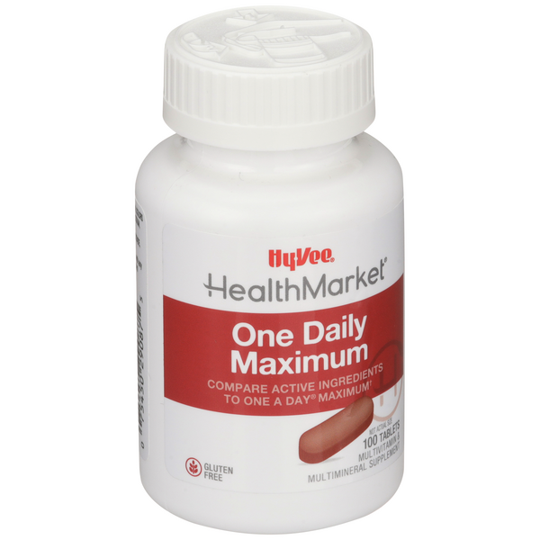 Hy-Vee HealthMarket One Daily Maximum Multivitamin Supplement Tablets ...