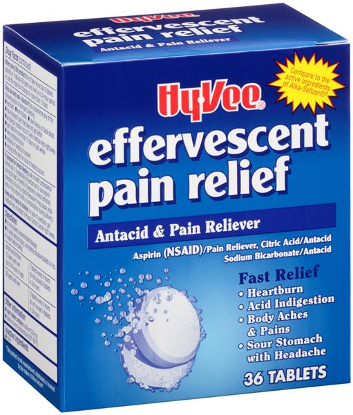 Hy-Vee Effervescent Pain Relief Antacid & Pain Reliever Tablets | Hy ...