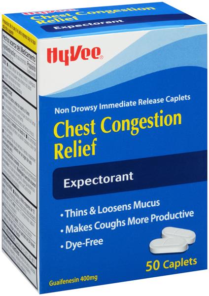 Hy-Vee Chest Congestion Relief Expectorant 400mg Caplets | Hy-Vee ...