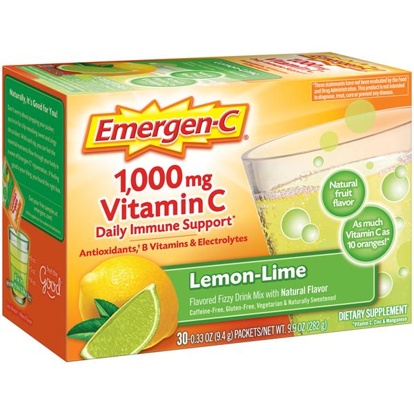EmergenC Lemon Lime Dietary Supplement 300.33 oz Packets HyVee
