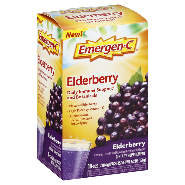EmergenC Elderberry Fizzy Drink Mix 180.29 oz Packets HyVee Aisles