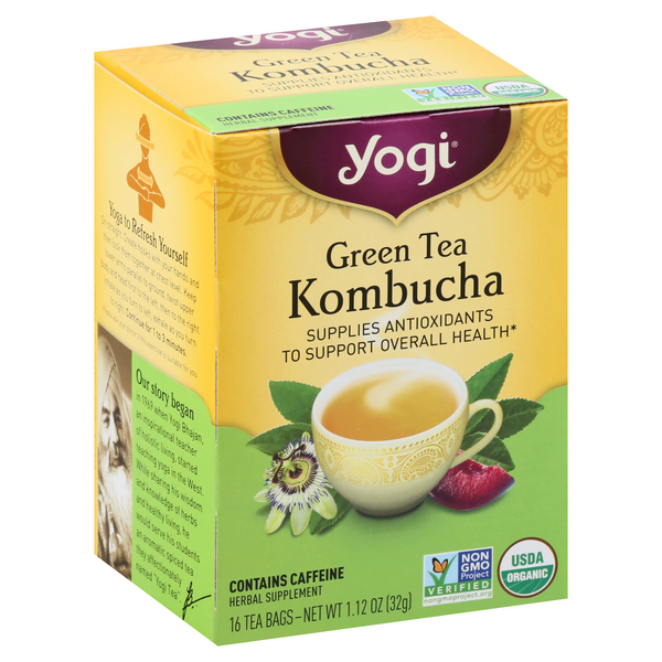 Yogi Organic Green Tea Kombucha Tea 16Ct Bags HyVee Aisles Online