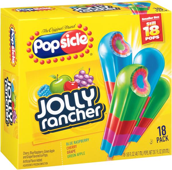 Popsicle Jolly Rancher Blue Raspberry, Cherry, Grape, Green Apple Ice Pops 18ct HyVee Aisles