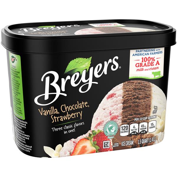 Breyers Vanilla, Chocolate, Strawberry Ice Cream | Hy-Vee Aisles Online ...