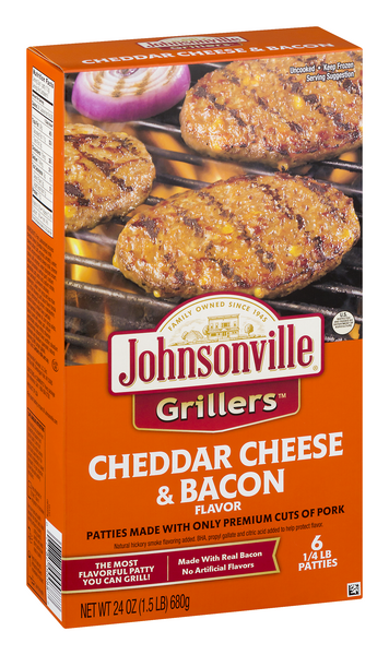 Johnsonville Cheddar Cheese and Bacon Patties Case