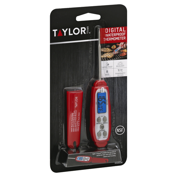 Taylor Waterproof Digital Cooking Thermometer, Red (806GW)