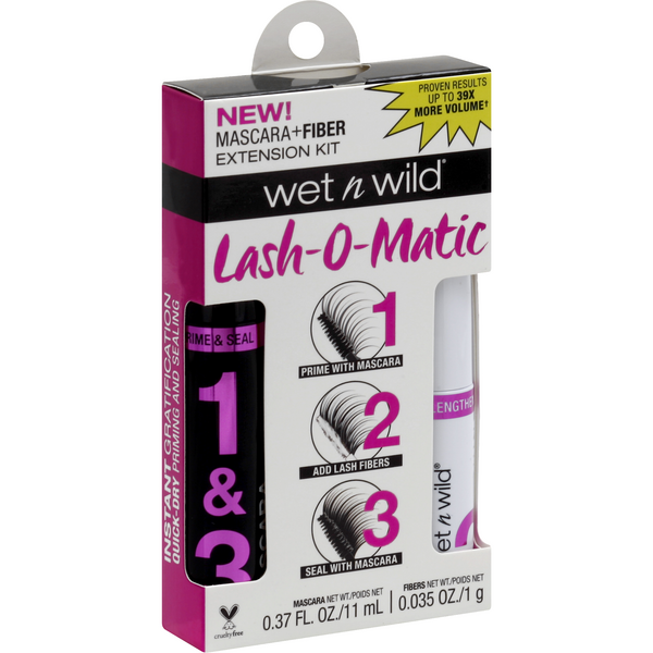 Wet N Wild Lash-O-Matic Mascara + Fiber Extension Kit, Very Black
