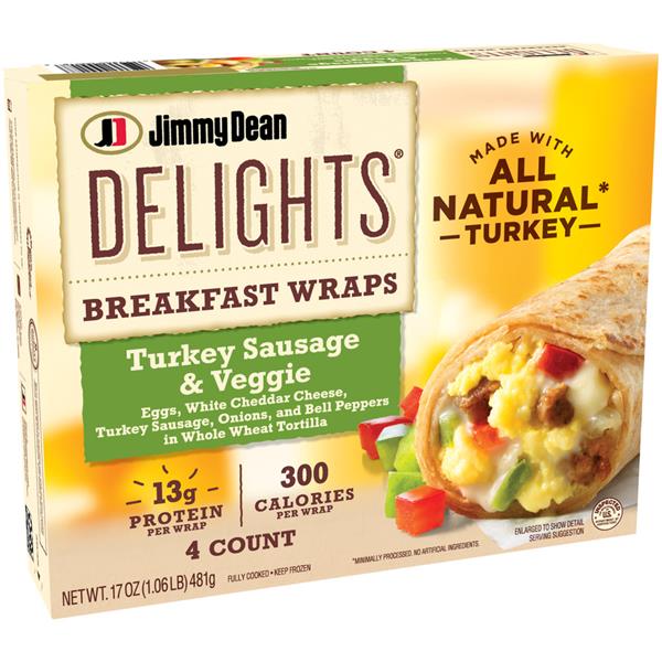 Jimmy Dean Delights Breakfast Wrap Turkey Sausage and Veggie 4Ct | Hy ...