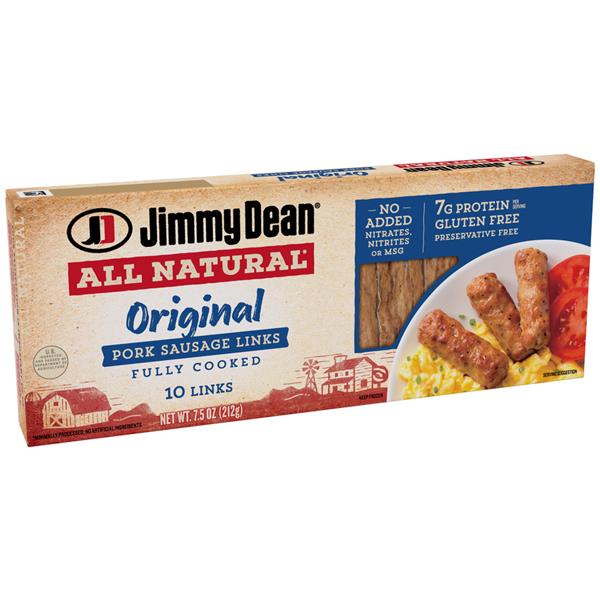 Jimmy Dean All Natural Original Pork Sausage Links 10ct Hy Vee Aisles Online Grocery Shopping 9037